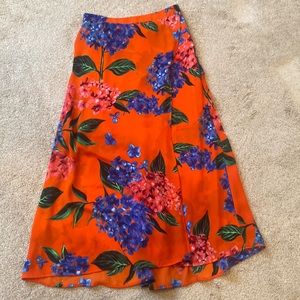 Show Me Your MuMu - red floral wrap skirt - size xs